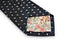 navy tie with white squared polka dot design